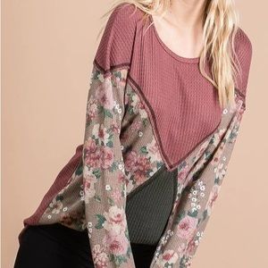 Floral block long sleeve